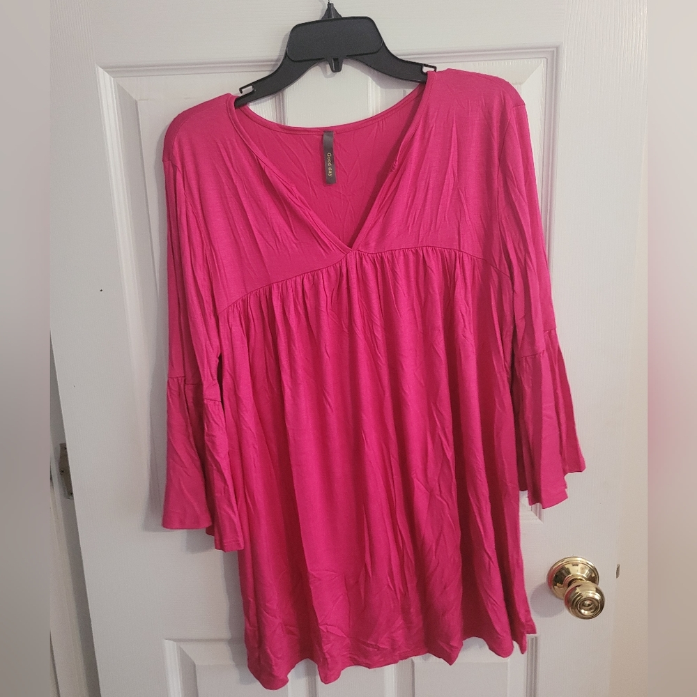 Good Day Pink Fushia Babydoll Blouse Top